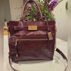 Burgundy Badgley Mischka Tote